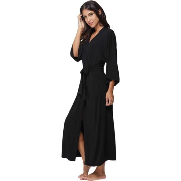 Women's Soft Robes Long Bath Robes Full Length Kimonos Sleepwear Dressing - Picture 4 of 14